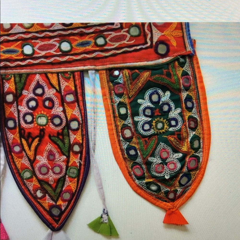 Colorful Embroidered Indian Wall Hanging - Picture 4 of 6